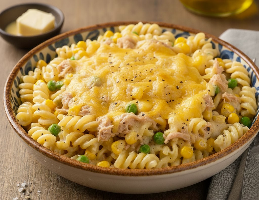 Pasta-con-atún-al-horno